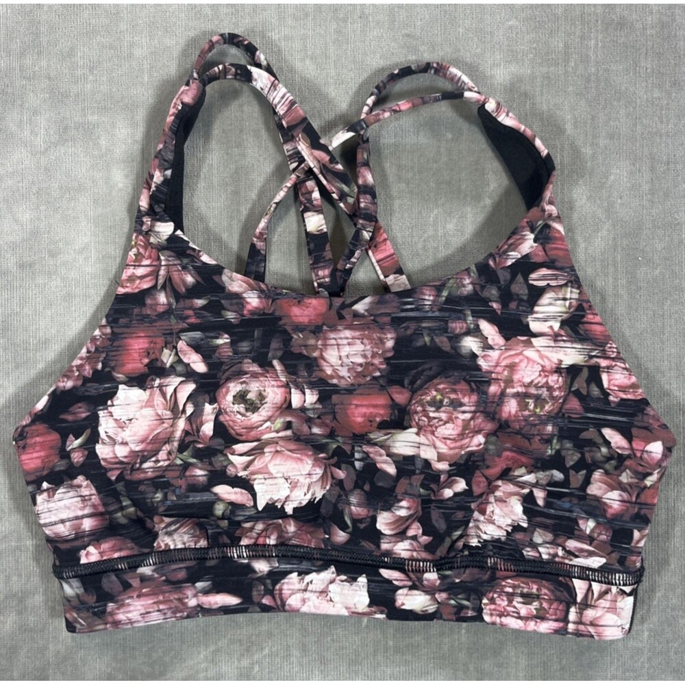 Lululemon Size‎ 4 Energy Sports Bra Nulux Floral Strappy Back